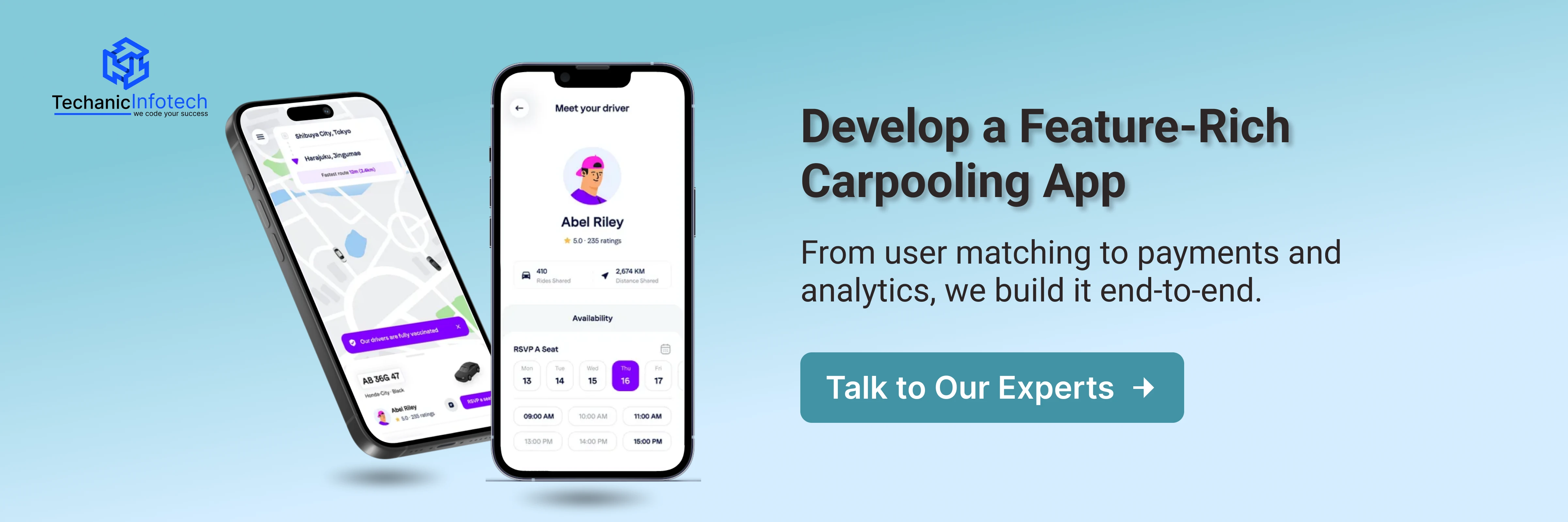 Carpooling App Development CTA