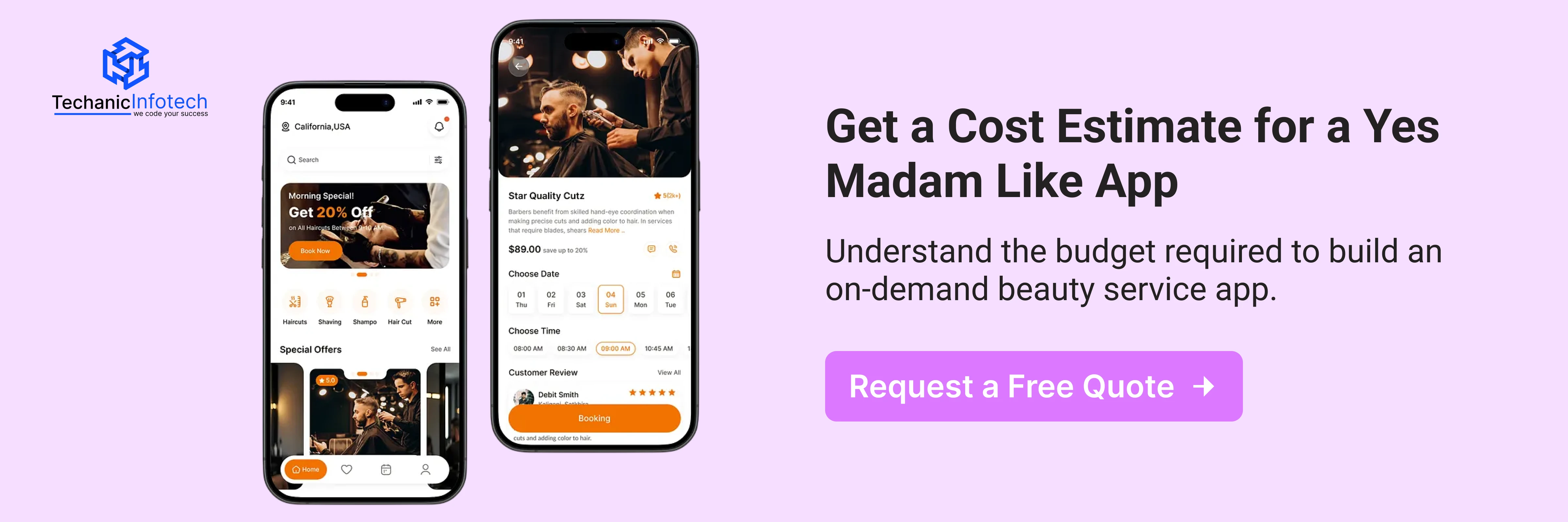 Yes Madam Clone App Development CTA